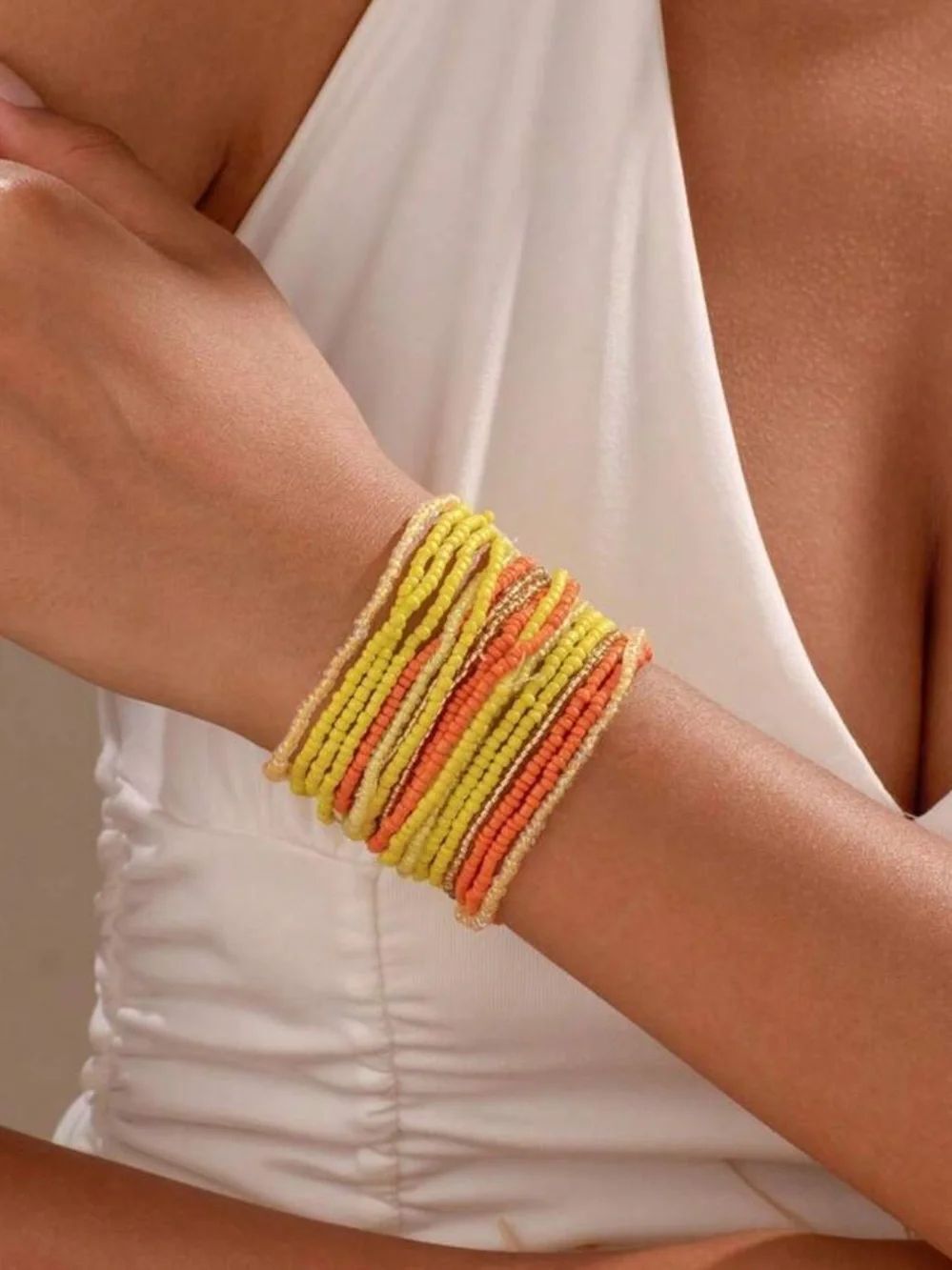 Boho beaded bracelet #2691